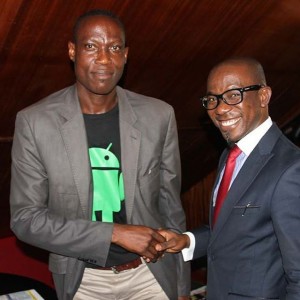 Editor, Brand Crunch, Lekan Babatunde (L) and Corporate Communications Consultant Henry Ekechukwu (R) at the Service of Songs for #PR. #PrisDead