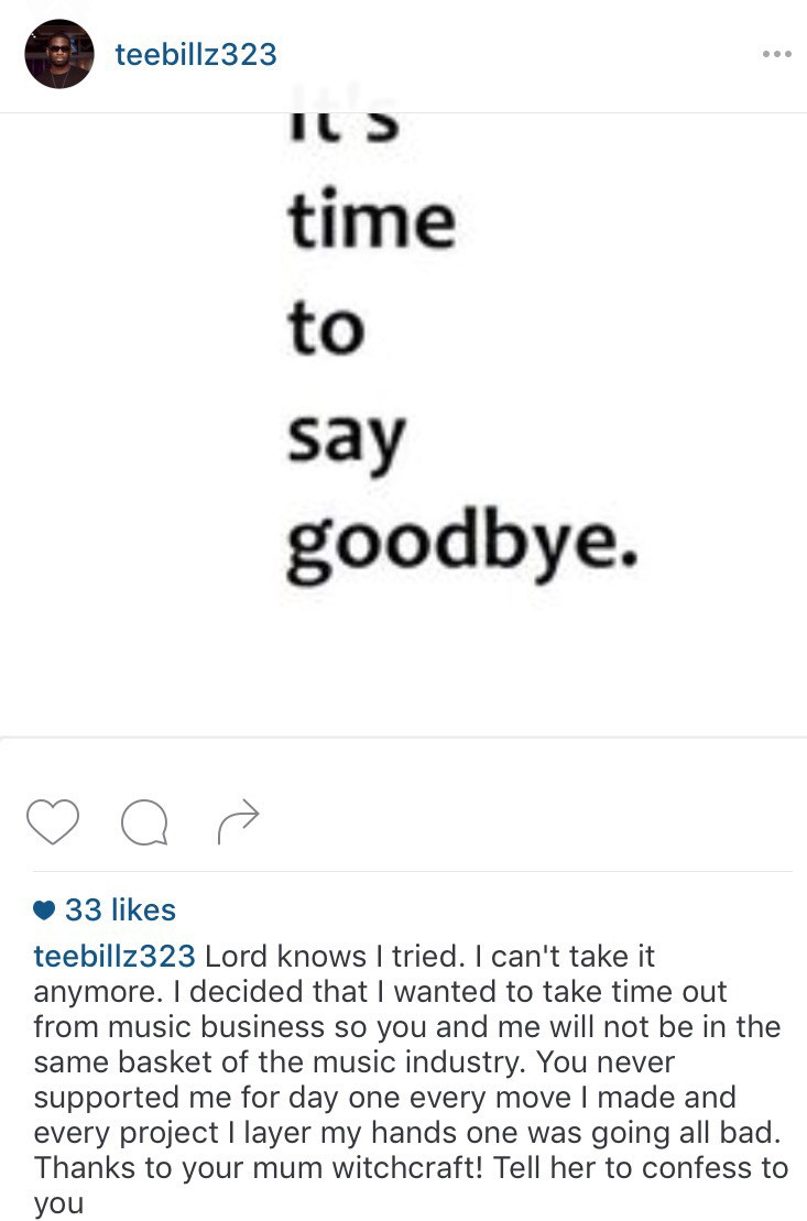 tee billz instagram posts deleted about tiwa savage 5