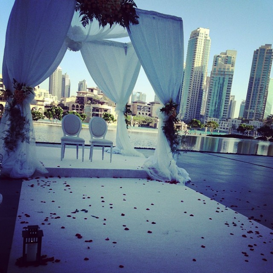 Tiwa Savage and Tunji "Tee Billz" Balogun Dubai wedding setting