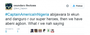 Hilarious Tweets by Nigerians on Captain America’s Chances of Survival In Lagos.