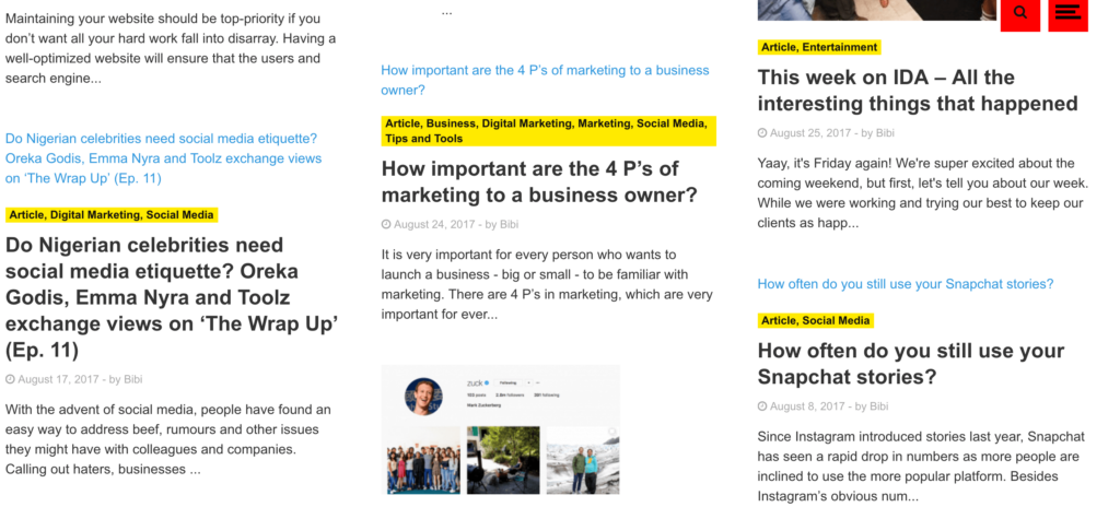 ID Africa website blog page screenshot