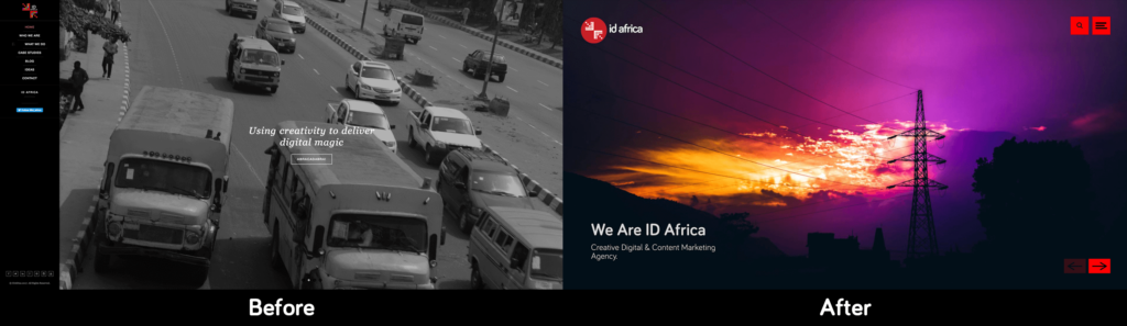 ID Africa website old and new