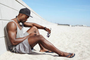 Nigerian Man on the beach 