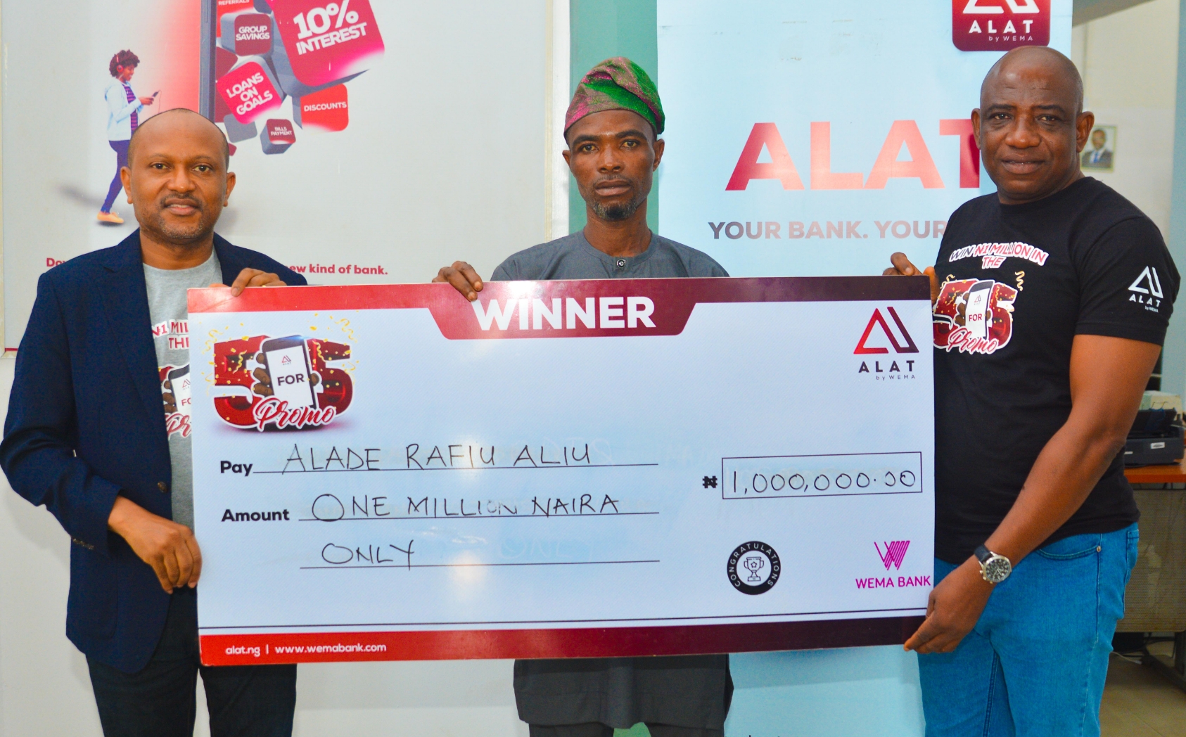 Wema Bank’s 5For5 Promo Heats Up As Artisan Emerges Winner In Third Draw