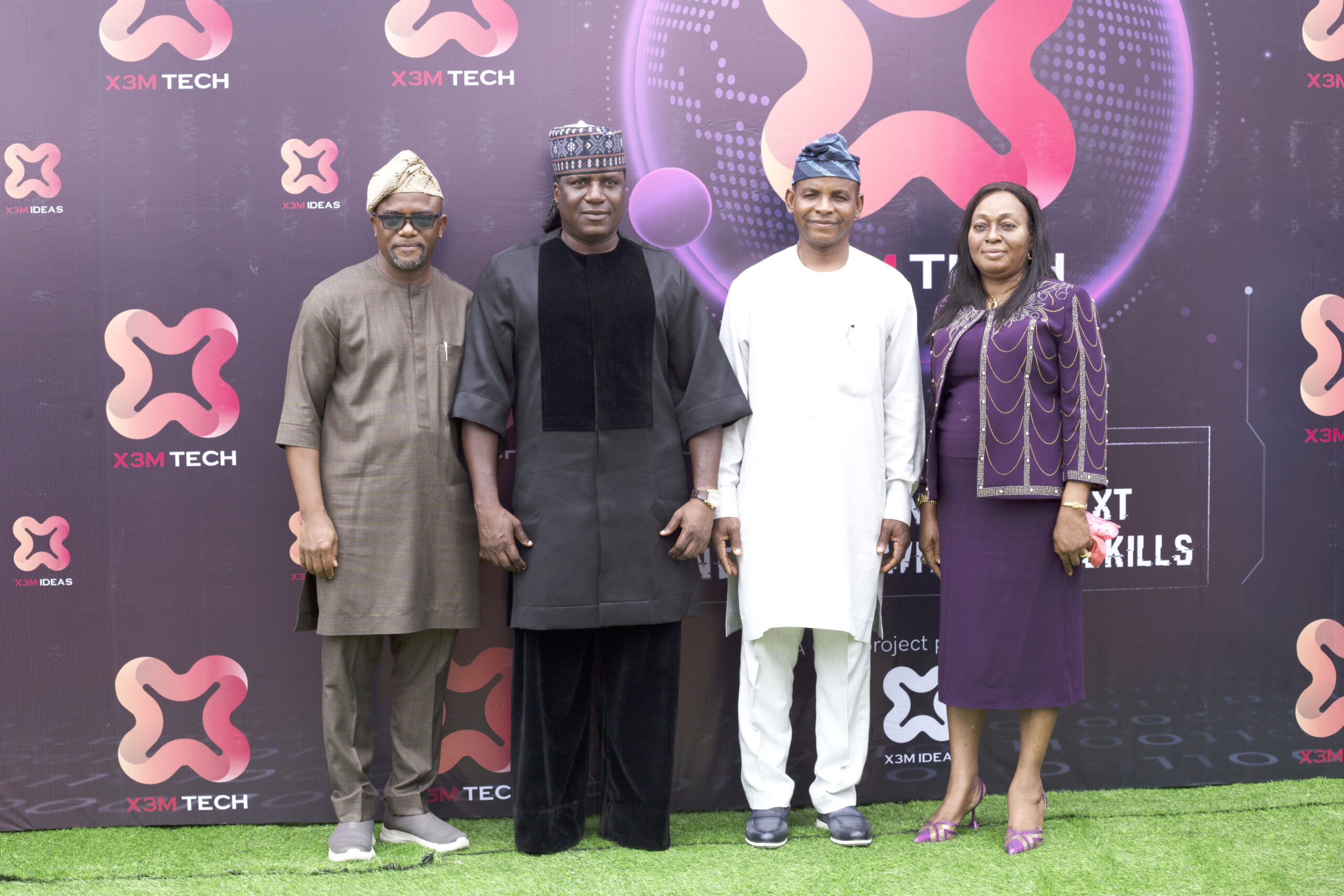 L-R: President, Association Of Advertising Agencies of Nigeria (AAAN), Mr Lanre Adisa; CEO, X3M Ideas, Mr Steve Babaeko; Honourable Commissioner of Education - Ministry Of Basic and Secondary Education, Mr Jamiu Tolani Alli-Balogun; and The Director, Science and Technology Department at the Lagos State Ministry of Education, Mrs Grace Akinfoyewa during X3M Ideas Tech Empowerment Programme held in Lagos on Thursday, August 15, 2024.