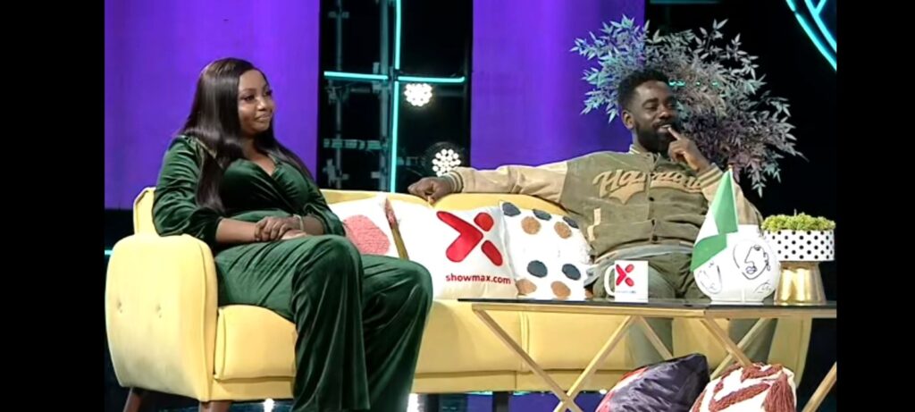 Femi Daniels and Mercy Obidake at BBNaija: The Buzz Studio for Episode 10