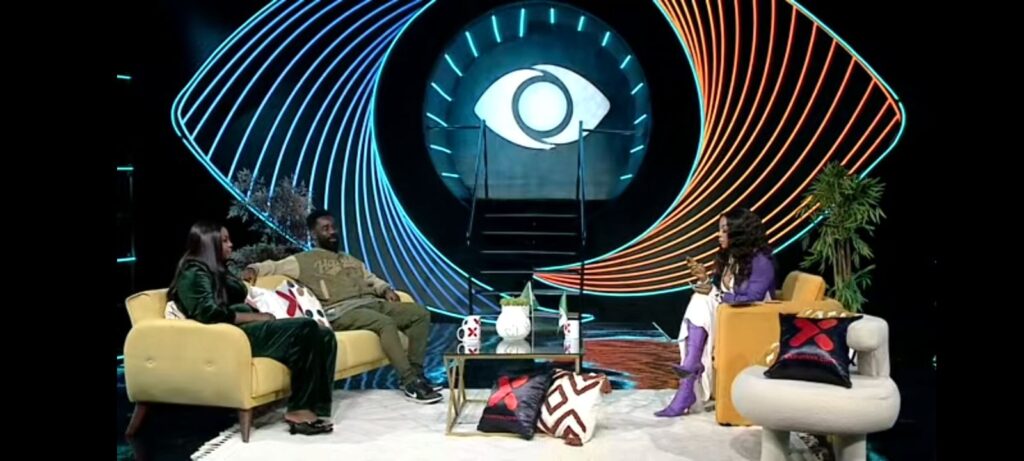 Femi Daniels and Mercy Obidake at BBNaija: The Buzz Studio for Episode 10