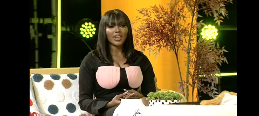 Kassandra Petite Talker on the set of BBNaija The Buzz Season 9