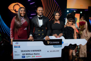 Kellyrae, Middle, Winner, BBNaija Season 9, Dr. Busola Tejumola, Executive Head of Content, Multichoice, West Africa, Kassia Sule, Wife of Kellyrae, BBNaija Winner