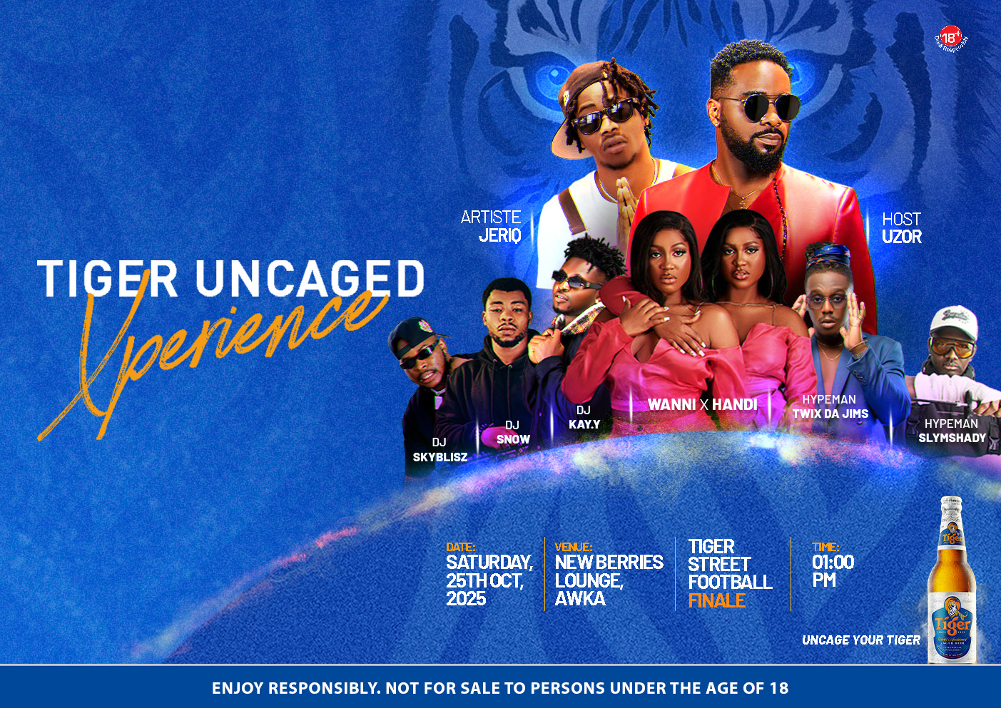 Uzor Arukwe, Jeriq and Wanni x Handi To Bring Their Energy to Tiger Street Football Tournament Finale in Awka